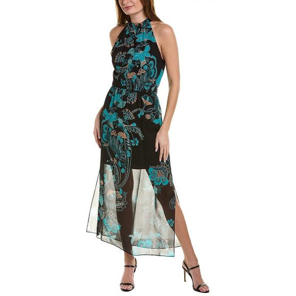 Elie Tahari
 Silk-Blend Geometric Snakeskin Tiered Maxi Dress main image 1